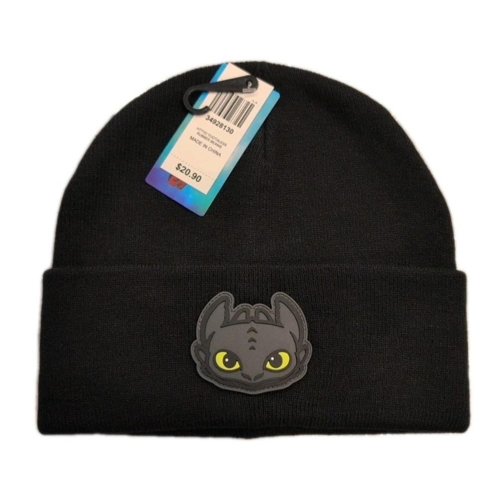 DreamWorks How To Train Your Dragon Toothless Rubber Patch Beanie